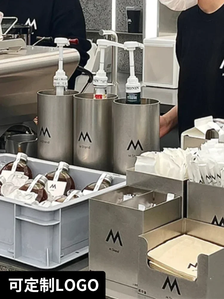 Bar stainless steel tissue box coffee shop straw cup cover spoon storage box milk tea shop commercial customizable logo
Bar stainless steel tissue box coffee shop straw cup cover spoon storage box milk tea shop commercial customizable logo