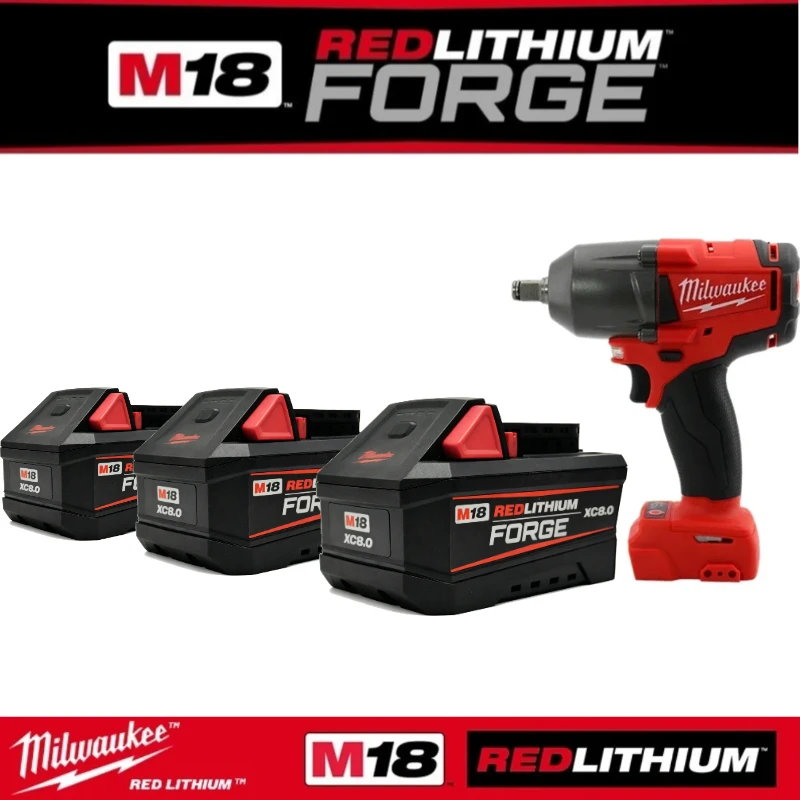 Milwaukee 8.0Ah 18V M18 REDLITHIUM FORGE XC8.0 Battery Compatible with Cordless Grinders, Saws and Drills etc
Milwaukee 8.0Ah 18V M18 REDLITHIUM FORGE XC8.0 Battery Compatible with Cordless Grinders, Saws and Drills etc