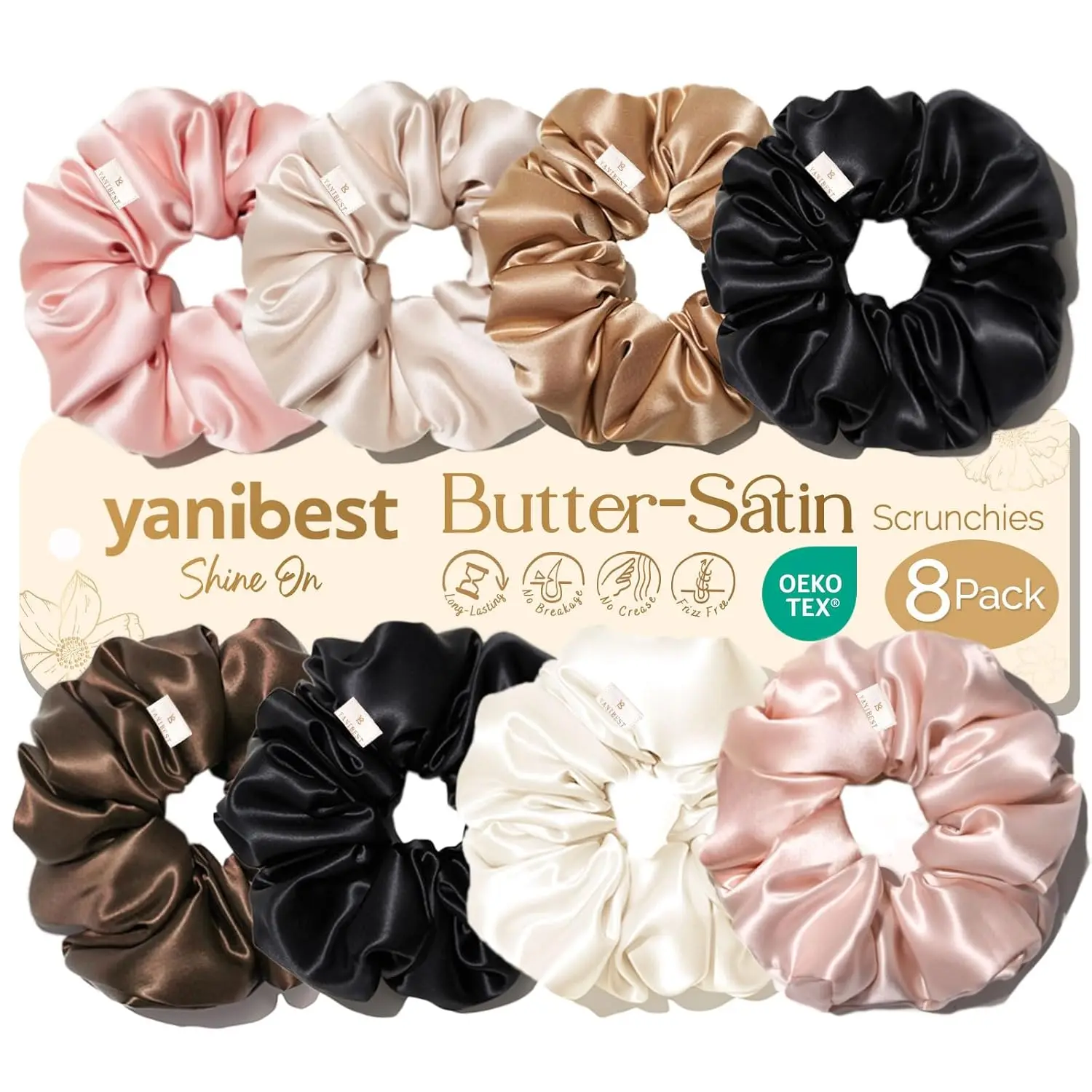 8 Pcs Satin Scrunchies - Silk Scrunchies Ponytail Holders, Soft Satin Hair Ties No Damage, Hair Accessories for Women
8 Pcs Satin Scrunchies - Silk Scrunchies Ponytail Holders, Soft Satin Hair Ties No Damage, Hair Accessories for Women
