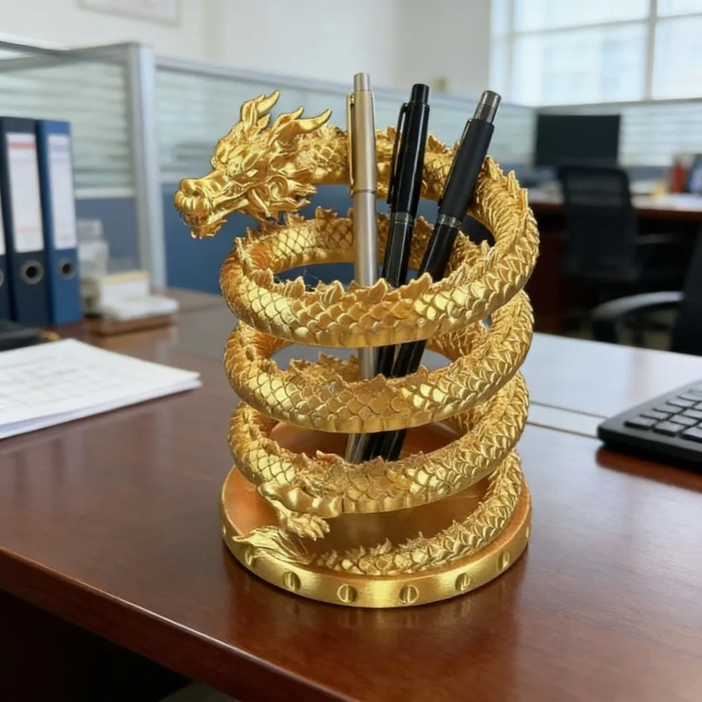 Китайская золотая подставка для ручек Panlong, 3D-печатный пластиковый креативный стакан для карандашей, настольный органайзер для канцелярии, школьные принадлежности
Китайская золотая подставка для ручек Panlong, 3D-печатный пластиковый креативный стакан для карандашей, настольный органайзер для канцелярии, школьные принадлежности