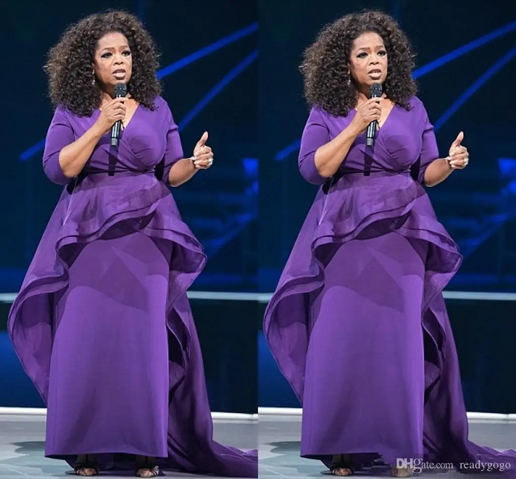 Oprah Winfrey purple formal prom dresses with long sleeve 2022 plus size ruffles peplum mother of bride groom dress wear
Oprah Winfrey purple formal prom dresses with long sleeve 2022 plus size ruffles peplum mother of bride groom dress wear