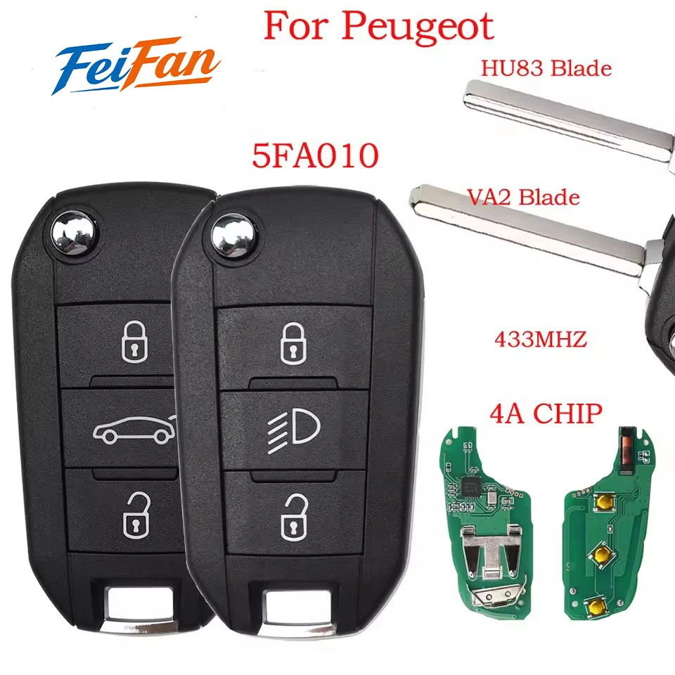 FeiFan5FA010 ID46 PCF7941 Chip 433MHz Flip Car Remote Key For Peugeot 208 2008 301 308 508 5008 Citroen C2 C3 C4-Cactus C-Elysee
FeiFan5FA010 ID46 PCF7941 Chip 433MHz Flip Car Remote Key For Peugeot 208 2008 301 308 508 5008 Citroen C2 C3 C4-Cactus C-Elysee