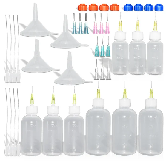 Precision Liquid Dispenser Kit - 41PC Plastic Bottles with Nozzles/Blunt Needles for Glue, Ink, Resin (Squeeze/Dropper Tool Set)
Precision Liquid Dispenser Kit - 41PC Plastic Bottles with Nozzles/Blunt Needles for Glue, Ink, Resin (Squeeze/Dropper Tool Set)