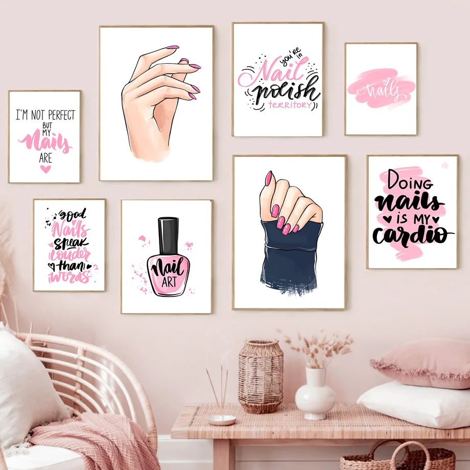 Nail Quote Canvas Posters Pink Nail Polish Art Painting Manicure Store Art Prints Nordic Wall Pictures Beauty Shop Decoration
Nail Quote Canvas Posters Pink Nail Polish Art Painting Manicure Store Art Prints Nordic Wall Pictures Beauty Shop Decoration
