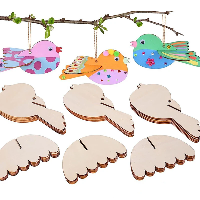 5pcs Unfinished Wooden Ornaments - Blank Wooden Bird Hanging Decorations, Colorful Painted Design (with Hemp Rope)
5pcs Unfinished Wooden Ornaments - Blank Wooden Bird Hanging Decorations, Colorful Painted Design (with Hemp Rope)