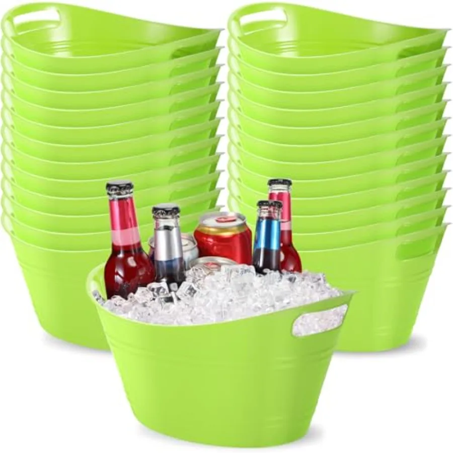 24 Pcs Oval Storage Tub with Handles 4.5L Plastic Ice Bucket Wine Beer Champagne Drink Cooler for Parties Beverage Storage Bask
24 Pcs Oval Storage Tub with Handles 4.5L Plastic Ice Bucket Wine Beer Champagne Drink Cooler for Parties Beverage Storage Bask