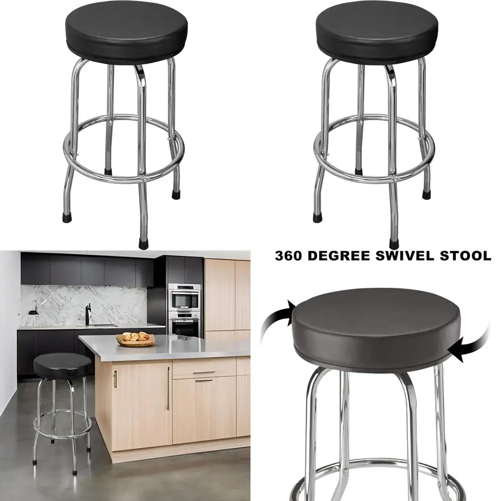 Chrome Swivel Padded Bar Stool with Black Seat for Garage or Shop Use
Chrome Swivel Padded Bar Stool with Black Seat for Garage or Shop Use