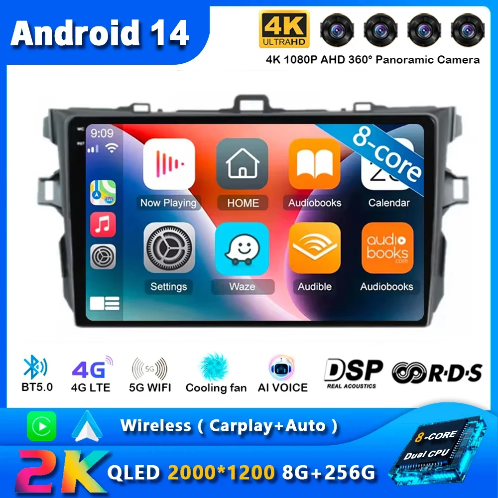 Android 14 Carplay Car Radio For Toyota Corolla E140 E150 2006 - 2013 Navigation Multimedia GPS Player Stereo WiFi+4G Video 2DIN
Android 14 Carplay Car Radio For Toyota Corolla E140 E150 2006 - 2013 Navigation Multimedia GPS Player Stereo WiFi+4G Video 2DIN