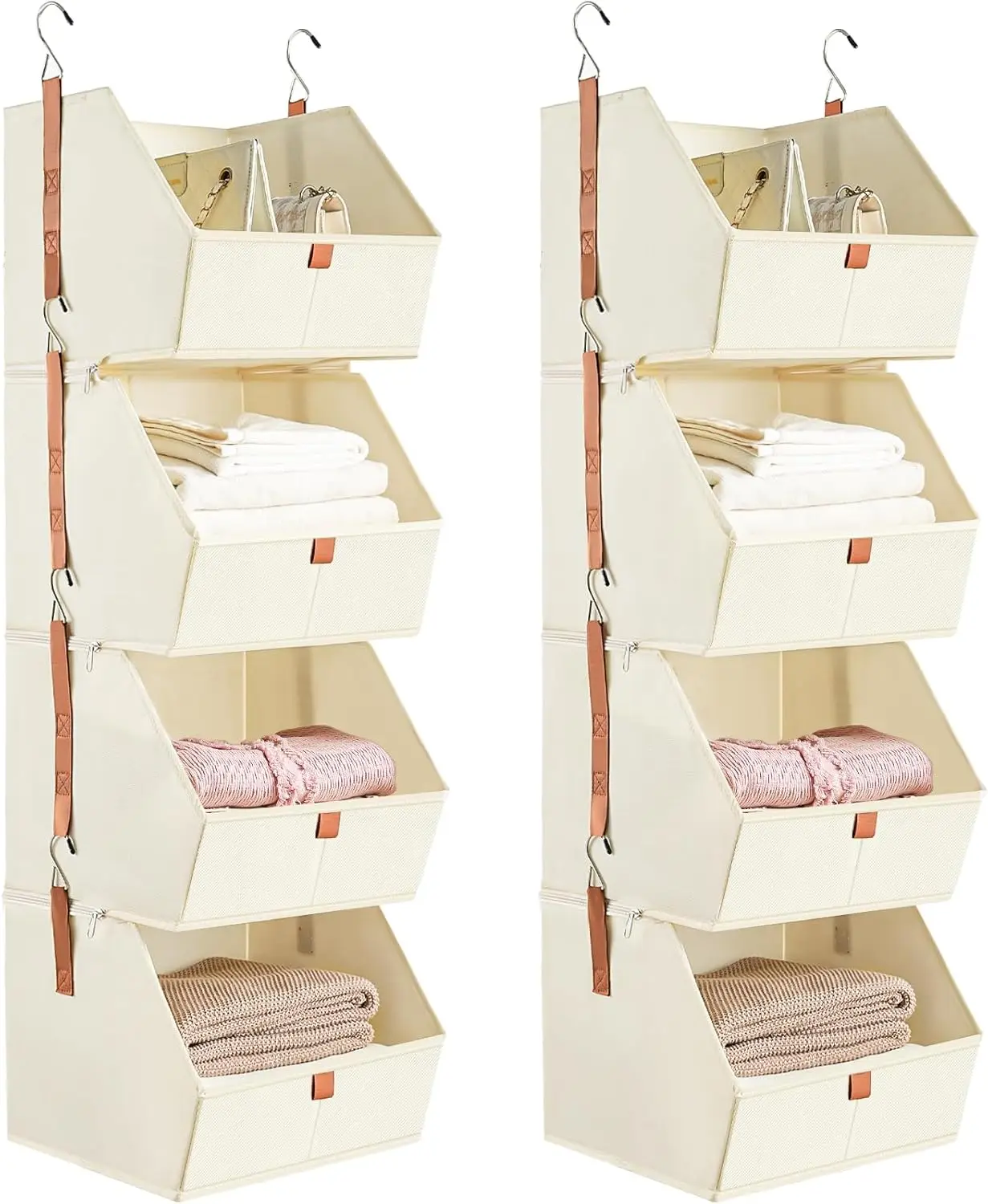 4-Tier Hanging Closet Organizer, Foldable Storage Shelves for Clothes, Space-Saving for Bedroom & RV, Beige 2-Pack
4-Tier Hanging Closet Organizer, Foldable Storage Shelves for Clothes, Space-Saving for Bedroom & RV, Beige 2-Pack