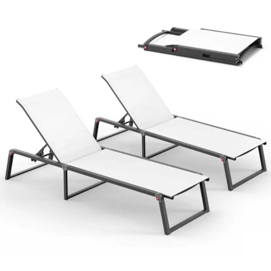 Aluminum Chaise Lounge Chair Outdoor, Foldableand No Assembly Patio Pool Lounge Chairs 5-Position Recliner for Outside, Fully G
Aluminum Chaise Lounge Chair Outdoor, Foldableand No Assembly Patio Pool Lounge Chairs 5-Position Recliner for Outside, Fully G