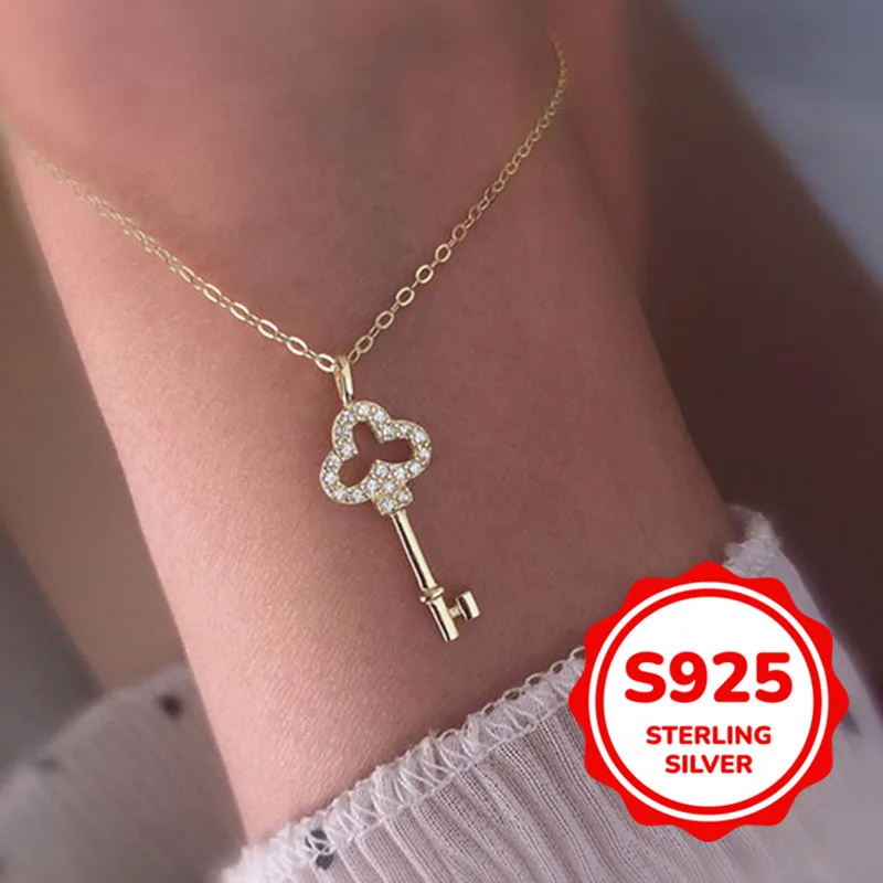 S925 authentic sterling silver necklace for women antiques and keys light luxury elegant retro personality classic versatile
S925 authentic sterling silver necklace for women antiques and keys light luxury elegant retro personality classic versatile