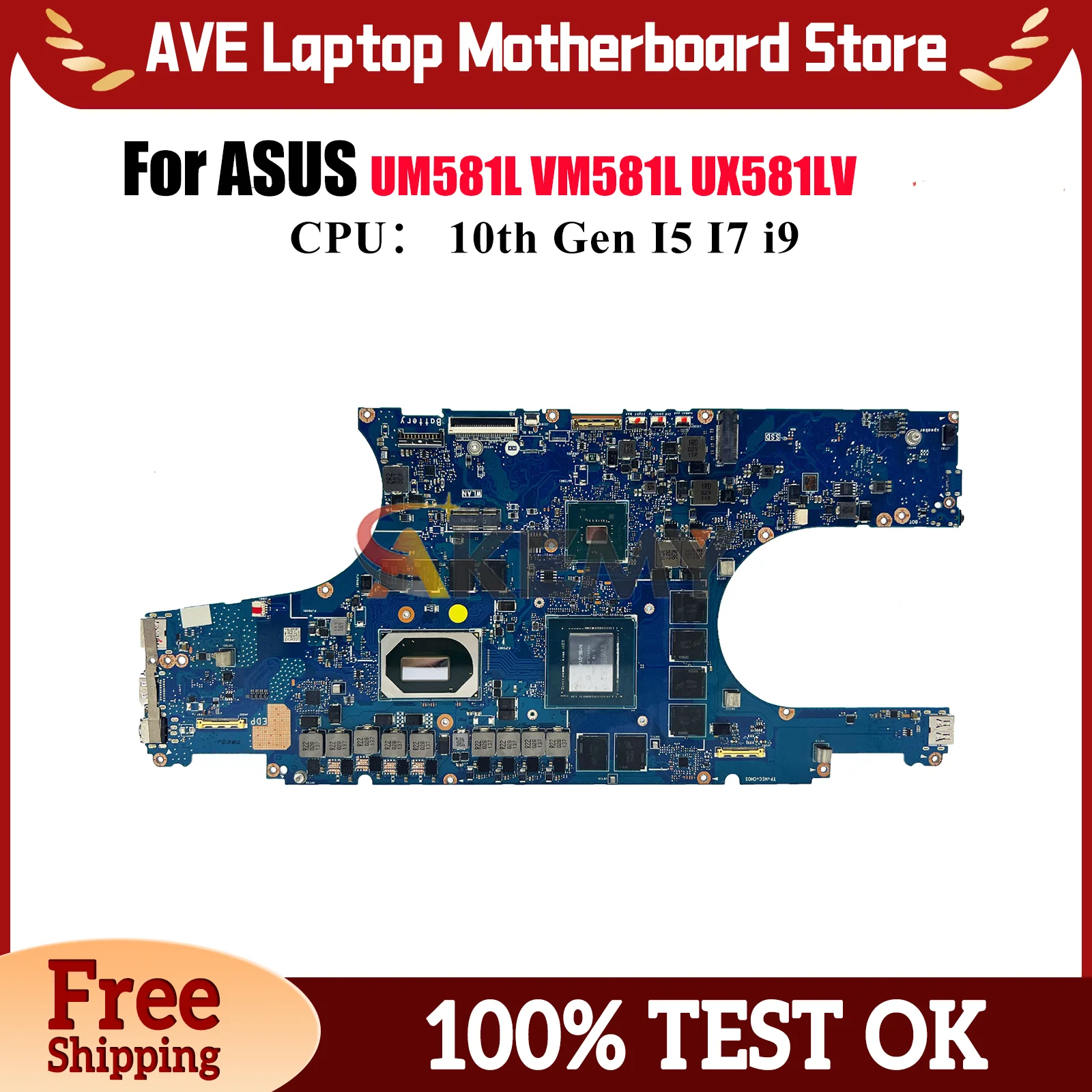 UX581LV Материнская плата для ноутбука ASUS ZenBook VM581L UX581LU UX581 UM581L UX581LV UX581LS Материнская плата для ноутбука с процессором I5 I7 i9 stk
UX581LV Материнская плата для ноутбука ASUS ZenBook VM581L UX581LU UX581 UM581L UX581LV UX581LS Материнская плата для ноутбука с процессором I5 I7 i9 stk
