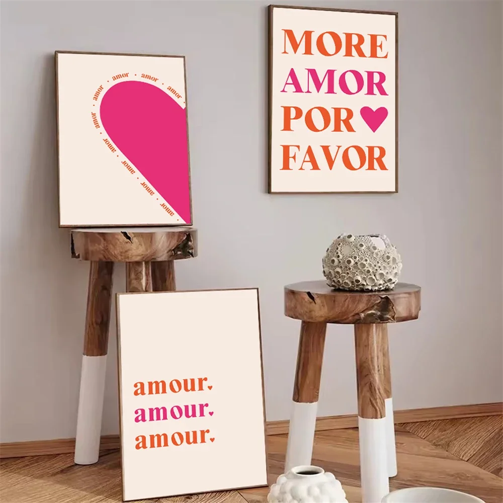 Modern Love Themed Canvas Wall Art Painting Heart Pattern Pink Orange Amor Por Favor Quote Posters And Prints Living Room Decor
Modern Love Themed Canvas Wall Art Painting Heart Pattern Pink Orange Amor Por Favor Quote Posters And Prints Living Room Decor