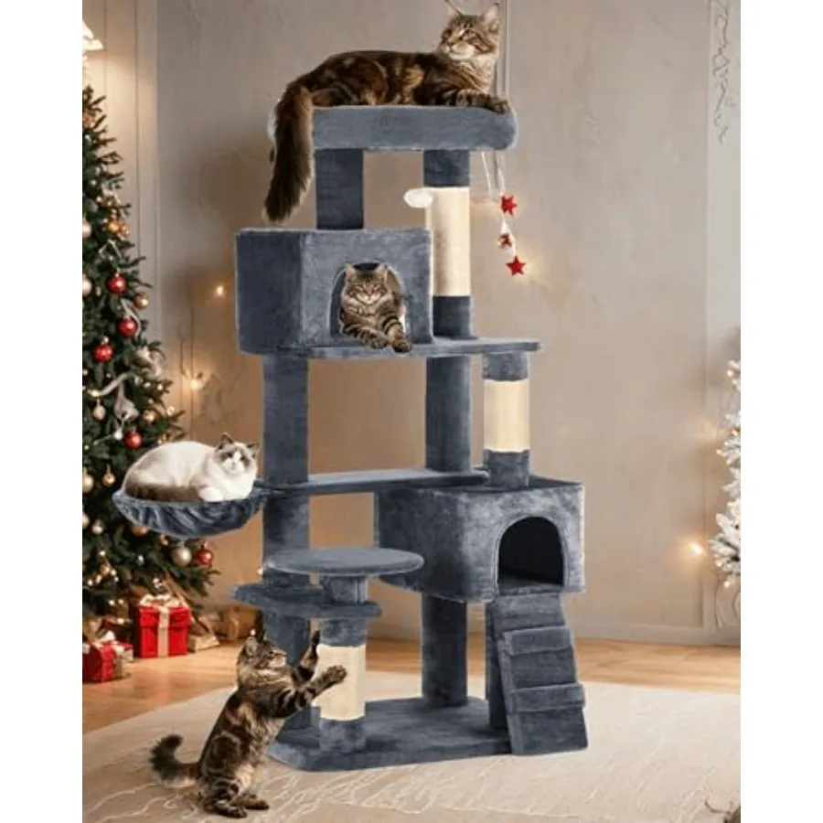 Cat Tree 70.8 inches Large Cat Tower for Indoor Cats Multi-Level House with 2 Padded Perches Big Scratcher Cozy Basket 2 Cat Co
Cat Tree 70.8 inches Large Cat Tower for Indoor Cats Multi-Level House with 2 Padded Perches Big Scratcher Cozy Basket 2 Cat Co