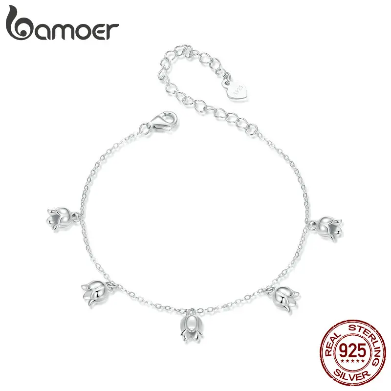 Bamoer Flower Bracelet Pure 925 Sterling Silver Unique Lily of the Valley Pendant Design Bracelet Women Fine Jewelry Nice Gift
Bamoer Flower Bracelet Pure 925 Sterling Silver Unique Lily of the Valley Pendant Design Bracelet Women Fine Jewelry Nice Gift