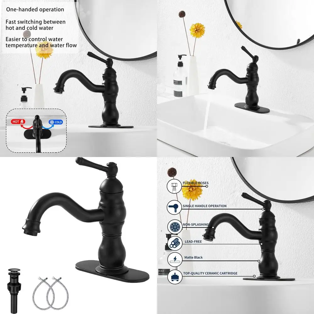 Однорычажный смеситель матовый черный 360 ° Поворотный смеситель для раковины с выдвижным сливом и переливом
Однорычажный смеситель матовый черный 360 ° Поворотный смеситель для раковины с выдвижным сливом и переливом
