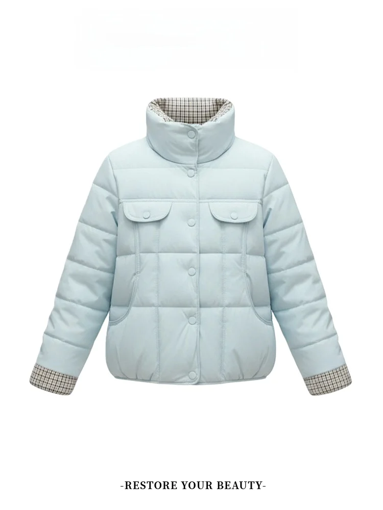 Women's Plaid Splicing Color Blo Stand Collar Thiened Fce Cotton Jaet Winter Warm Outerwear Long Sve Single Button
Women's Plaid Splicing Color Blo Stand Collar Thiened Fce Cotton Jaet Winter Warm Outerwear Long Sve Single Button