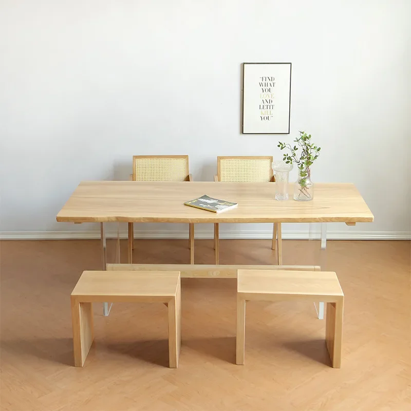 Acrylic Solid Wood Dining Table and Chair Nordic Log Large Board Desk Simple Designer Model Hanging Dining Table
Acrylic Solid Wood Dining Table and Chair Nordic Log Large Board Desk Simple Designer Model Hanging Dining Table
