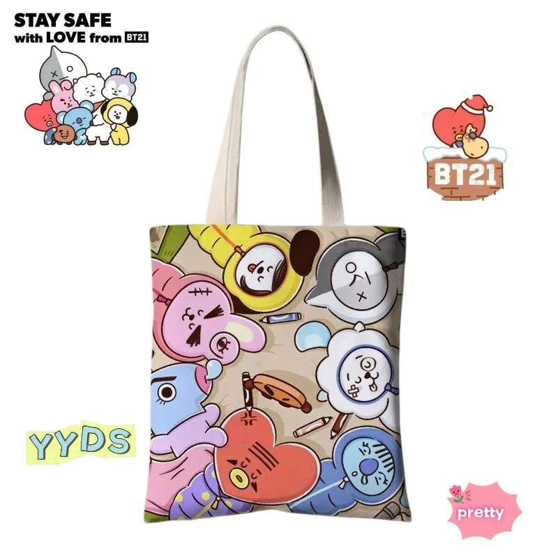 New BT21Cooky Tata Koya RJ Shooky Man Chimmy Canvas Shoulder Student School Bag Hand Bag Environmentally Friendly Shopping Bag
New BT21Cooky Tata Koya RJ Shooky Man Chimmy Canvas Shoulder Student School Bag Hand Bag Environmentally Friendly Shopping Bag