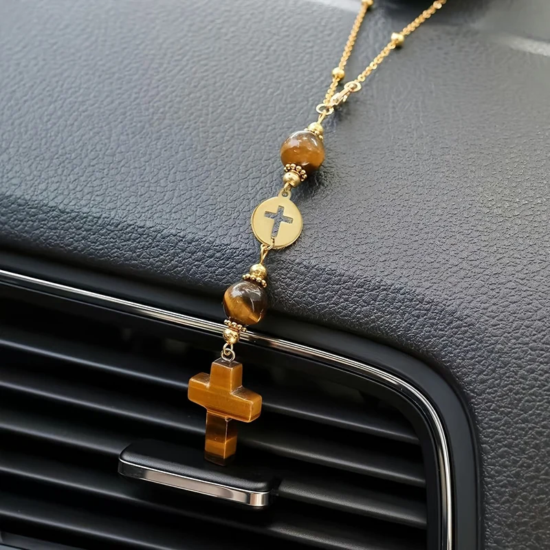 Natural Rose Quartz Cross Car Interior Decor Lucky Hanging Ornament For Auto Rearview Mirror Bag Cute Car Accessories For Women
Natural Rose Quartz Cross Car Interior Decor Lucky Hanging Ornament For Auto Rearview Mirror Bag Cute Car Accessories For Women