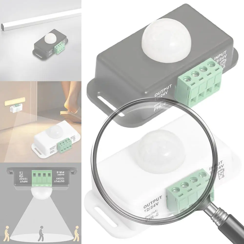 DC 12V 24V 6A Infrared PIR Motion Sensor Detector Switch Automatic PIR Motion Sensor Light Switch for LED Strip Light Lamp