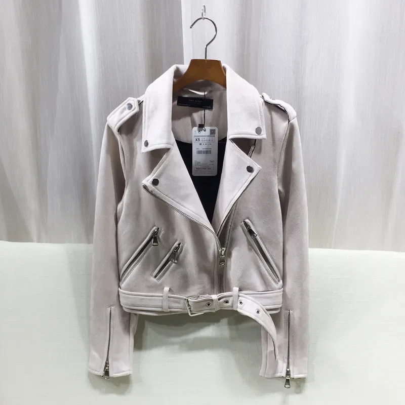 Spring Autumn New High Quality Faux Suede Motorcycle Street Outerwear With Belt Women Casual Slim Short Jacket Female Casual
Spring Autumn New High Quality Faux Suede Motorcycle Street Outerwear With Belt Women Casual Slim Short Jacket Female Casual