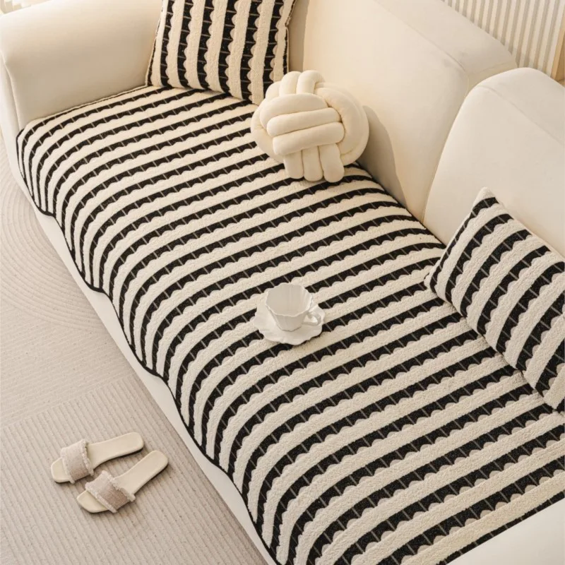 Irregularity Throw Cushion Slip-Resistant Chenille Sofa Cover Non-Slip Allseason Black Stripe Couch Protector Elegant Home Decor
Irregularity Throw Cushion Slip-Resistant Chenille Sofa Cover Non-Slip Allseason Black Stripe Couch Protector Elegant Home Decor