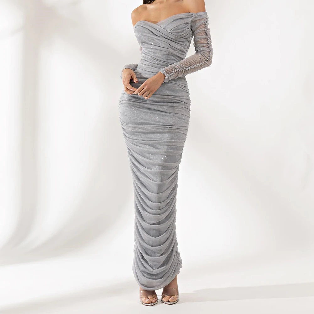 Customized Temperament Sequined Off the Shoulder Chiffon Evening Dresses Fashion Straight Ankle Length Strapless Chiffon Long Sl
Customized Temperament Sequined Off the Shoulder Chiffon Evening Dresses Fashion Straight Ankle Length Strapless Chiffon Long Sl