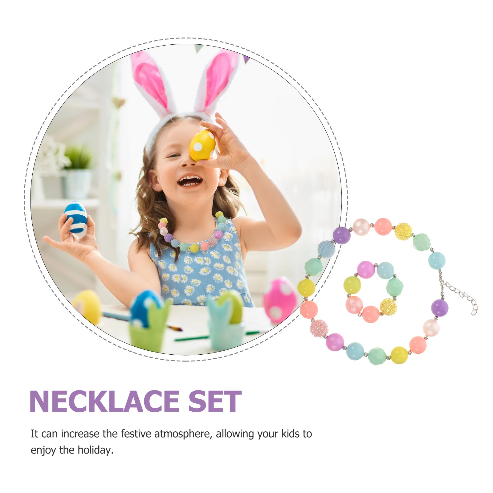 1Set Necklace Set Safe Healthy Wearable for Children Easter Themed Jewelry DIY Bag Ornament Acrylic Beads Wrist Decor Gift
1Set Necklace Set Safe Healthy Wearable for Children Easter Themed Jewelry DIY Bag Ornament Acrylic Beads Wrist Decor Gift