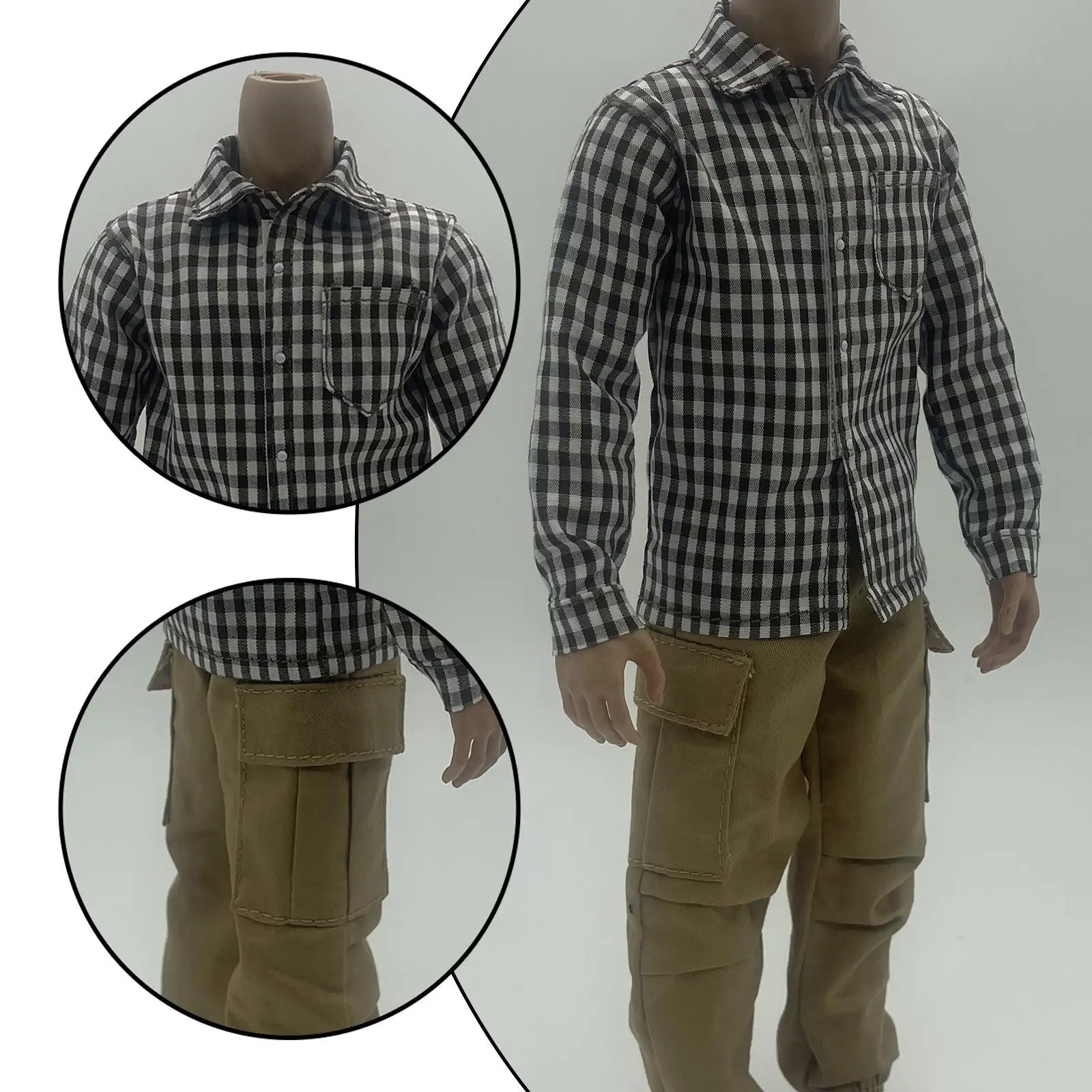 1:6 Scale Action Figure Clothes Plaid Shirt Pants Fabric Trendy Casual suits Doll Clothes for 12 inch Male Figures Dolls Body
1:6 Scale Action Figure Clothes Plaid Shirt Pants Fabric Trendy Casual suits Doll Clothes for 12 inch Male Figures Dolls Body