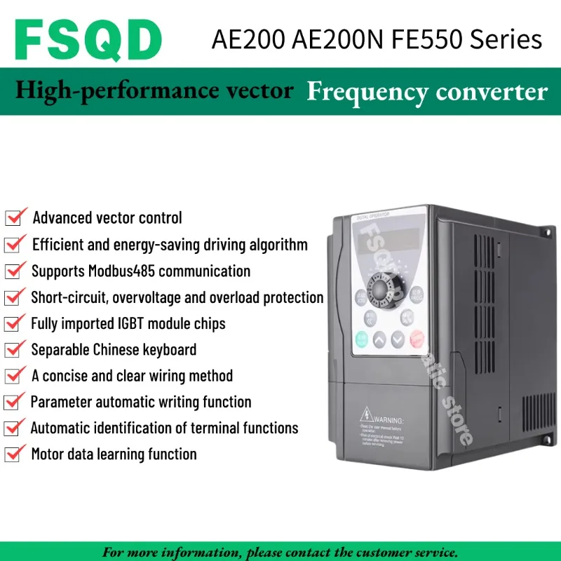 1PC Overload three-phase 380V frequency converter Motor speed control controller 2.2KW AE200 AE200N FE550 Series FOR YINGSHIDA
1PC Overload three-phase 380V frequency converter Motor speed control controller 2.2KW AE200 AE200N FE550 Series FOR YINGSHIDA