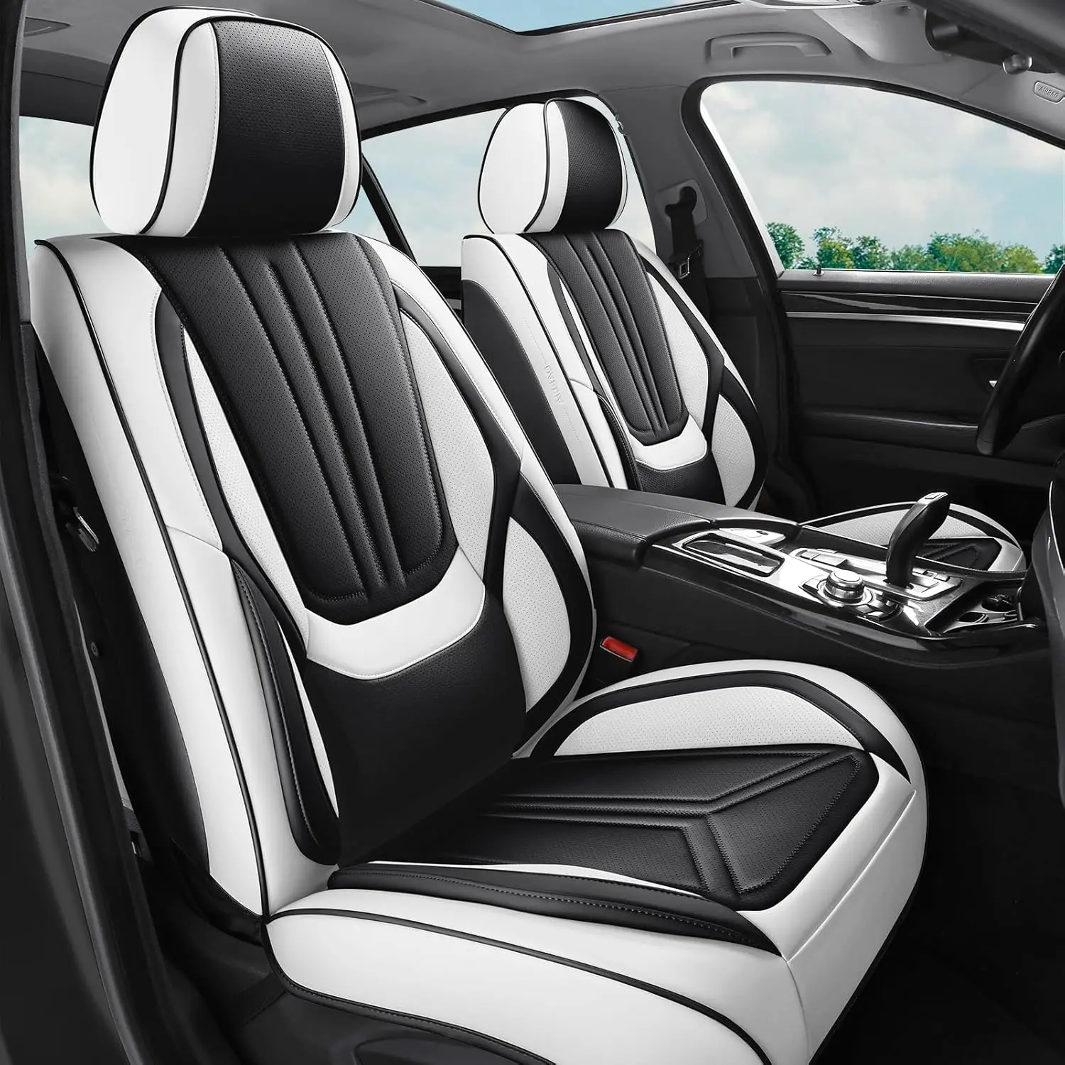Car Seat Covers Full Set White Black, Luxury Leather Car Covers, Waterproof and Breathable Covers, Universal
Car Seat Covers Full Set White Black, Luxury Leather Car Covers, Waterproof and Breathable Covers, Universal