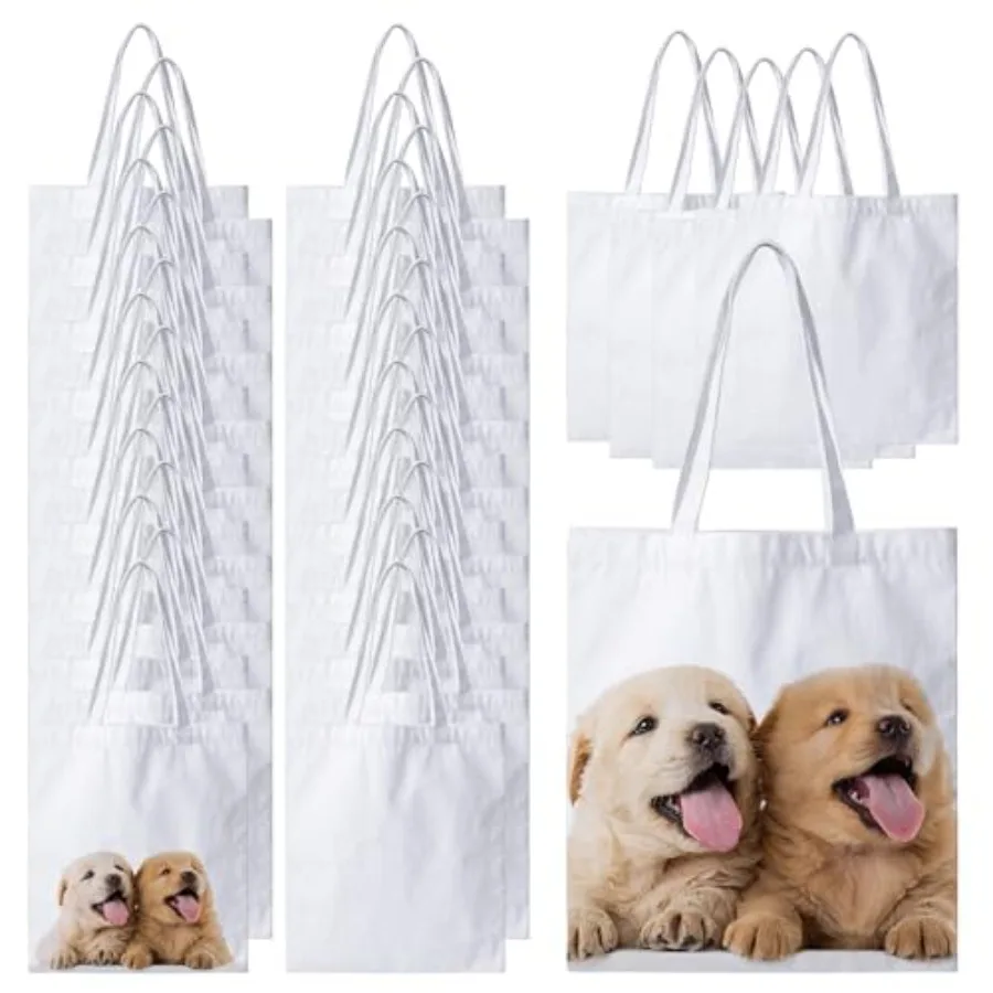 40 Pieces Sublimation Blanks Canvas Tote Bags Bulk Polyester Reusable Grocery Cloth Shopping Bags for Heat Transfer Tie Dye Adv
40 Pieces Sublimation Blanks Canvas Tote Bags Bulk Polyester Reusable Grocery Cloth Shopping Bags for Heat Transfer Tie Dye Adv