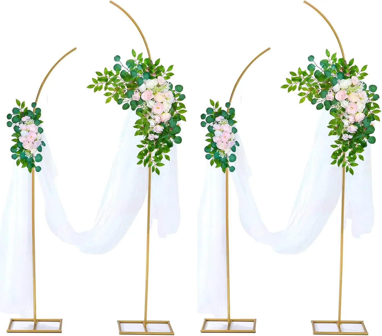 Set of 4 Curved Metal Arch Backdrop Stand for Wedding Balloon Arch for Ceremony Birthday Party Celebration (6.6ft 7.9ft)
Set of 4 Curved Metal Arch Backdrop Stand for Wedding Balloon Arch for Ceremony Birthday Party Celebration (6.6ft 7.9ft)
