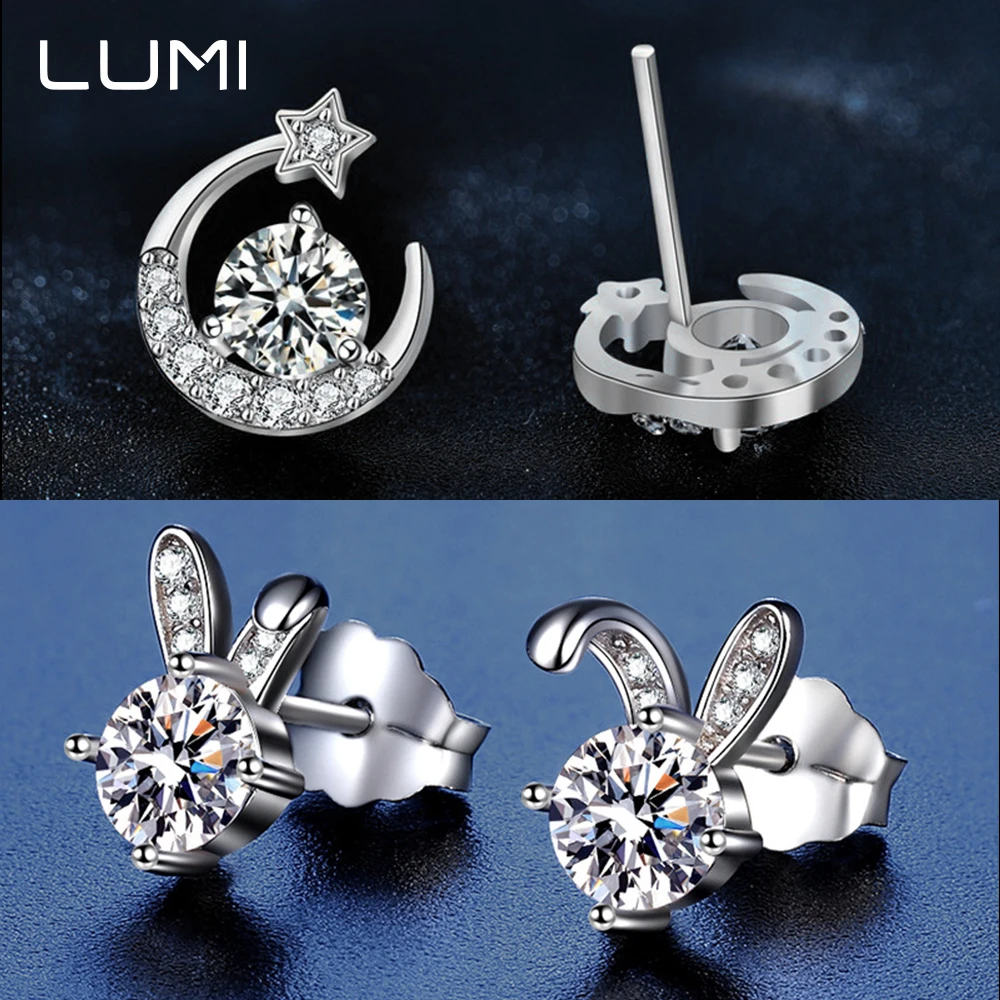 925 Sterling Silver Rabbit Studs Earrings 0.5-1CT D Color Moissanite - Adorable Rabbit Jewelry Cute Gift for Women & Girls
925 Sterling Silver Rabbit Studs Earrings 0.5-1CT D Color Moissanite - Adorable Rabbit Jewelry Cute Gift for Women & Girls