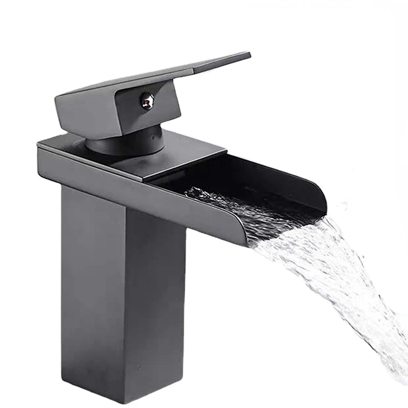 Stainless Steel Bathroom Accessories Black Chrome Hot and Cold Mixing Faucet Waterfall Sink Faucet Washbasin Faucet
Stainless Steel Bathroom Accessories Black Chrome Hot and Cold Mixing Faucet Waterfall Sink Faucet Washbasin Faucet