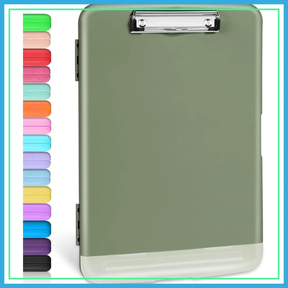 Clipboard with Storage, 8.5x11 Plastic Case with Pen Holder, Low Profile Clip for Letter/A4, Office & School Supplies
Clipboard with Storage, 8.5x11 Plastic Case with Pen Holder, Low Profile Clip for Letter/A4, Office & School Supplies