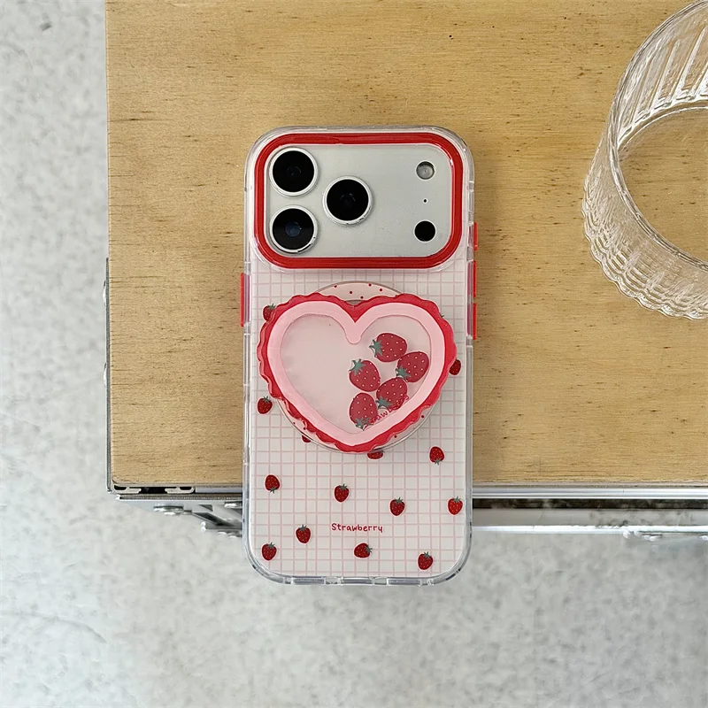 Cute Strawberry Heart Phone Case For iPhone 15 16 17 Promax Shockproof Magnetic Protection Cover With Magsafe Girls Gift New
Cute Strawberry Heart Phone Case For iPhone 15 16 17 Promax Shockproof Magnetic Protection Cover With Magsafe Girls Gift New