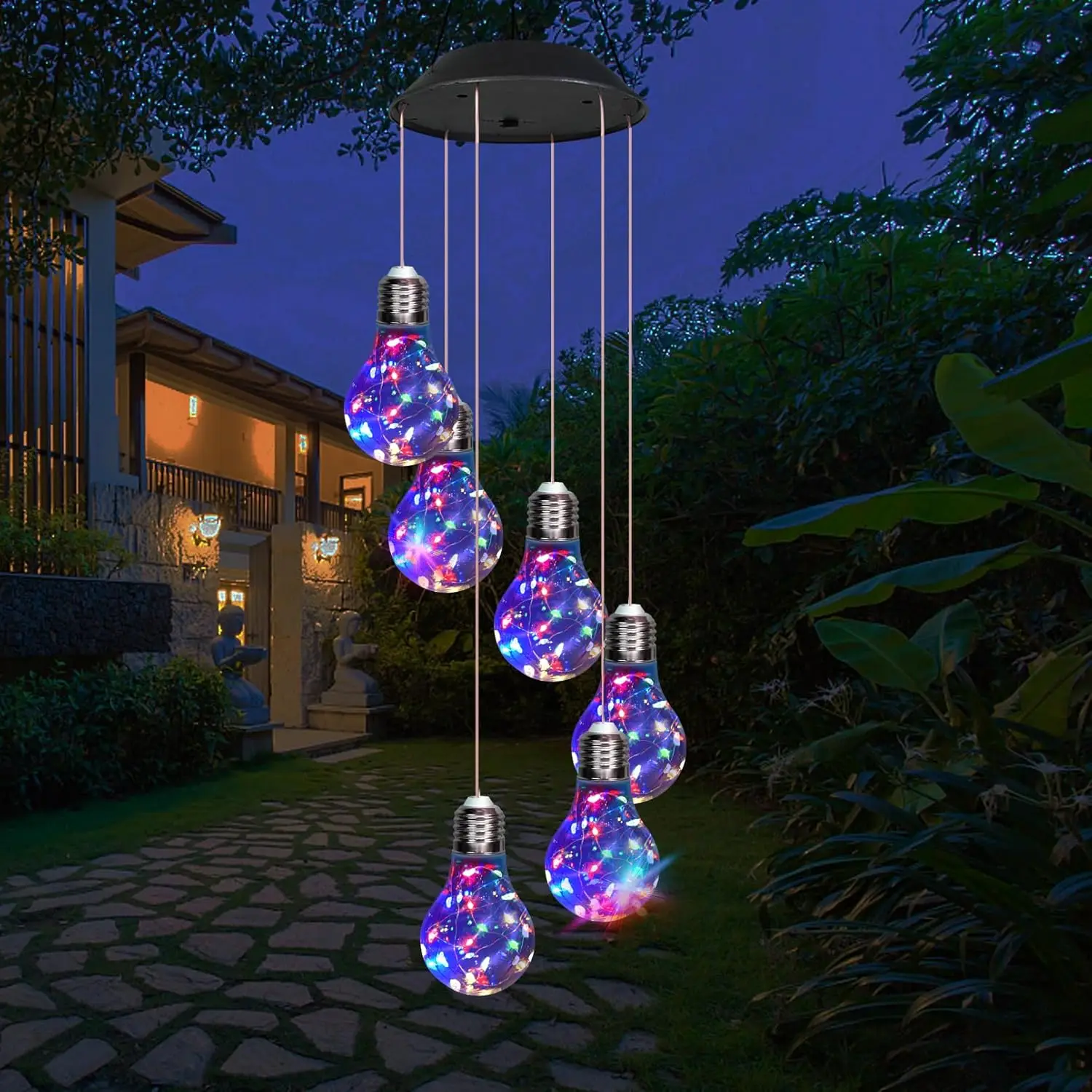 Waterproof Solar Bulb Wind Chime Lamp Outdoor LED Color Changing Solar Lights Romantic Décor for Patio Garden Yard Xmas Home
Waterproof Solar Bulb Wind Chime Lamp Outdoor LED Color Changing Solar Lights Romantic Décor for Patio Garden Yard Xmas Home