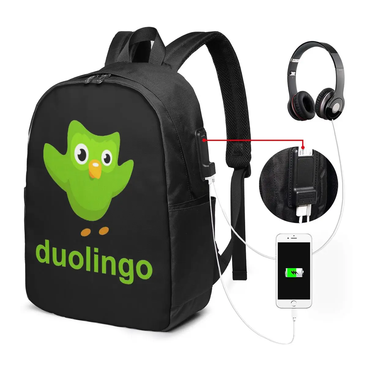 Duolingo Owl Duo Backpack Travel Notebook Bag Computer College Student School Bag Laptop Shoulder Bags for Men Women
Duolingo Owl Duo Backpack Travel Notebook Bag Computer College Student School Bag Laptop Shoulder Bags for Men Women