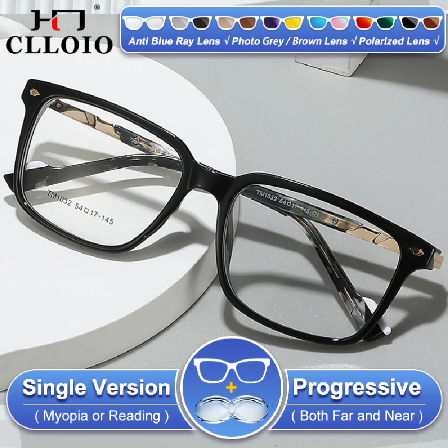 CLLOIO Everyday Wear Square Frame Anti Blue Light Myopia Hyperopia Glasses High Quality Men Progressive Prescription Eyeglasses
CLLOIO Everyday Wear Square Frame Anti Blue Light Myopia Hyperopia Glasses High Quality Men Progressive Prescription Eyeglasses