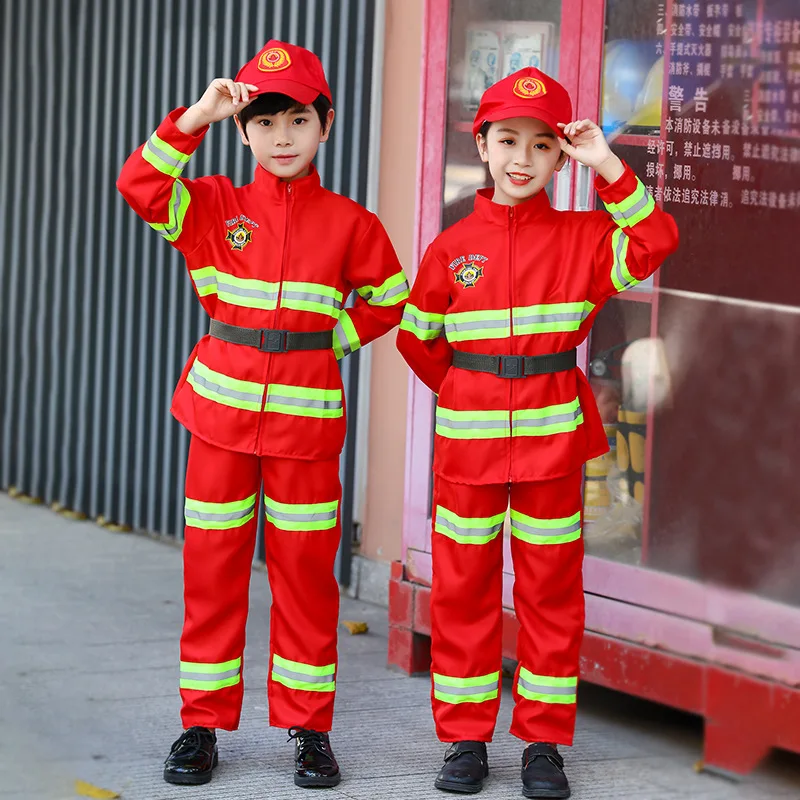 Kids Firefighter Cosplay Uniform Children Firemen Role Play Work Clothing Suit Hat+ Coat + Pants + Belt Halloween Party Costume
Kids Firefighter Cosplay Uniform Children Firemen Role Play Work Clothing Suit Hat+ Coat + Pants + Belt Halloween Party Costume