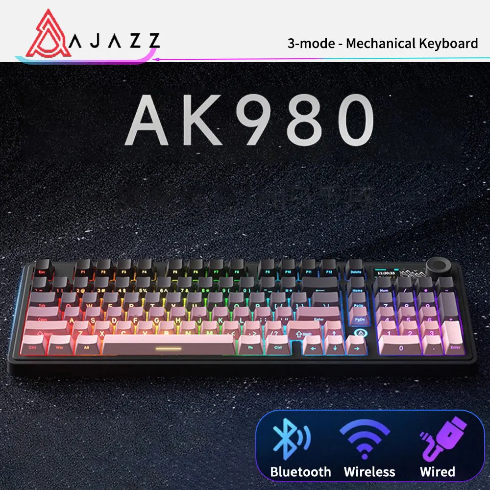 AJAZZ Ak980 Mechanical Keyboard Wireless Bluetooth Gaming Keyboard Customized E-sports Games Side-engraved Wired Office Computer
AJAZZ Ak980 Mechanical Keyboard Wireless Bluetooth Gaming Keyboard Customized E-sports Games Side-engraved Wired Office Computer