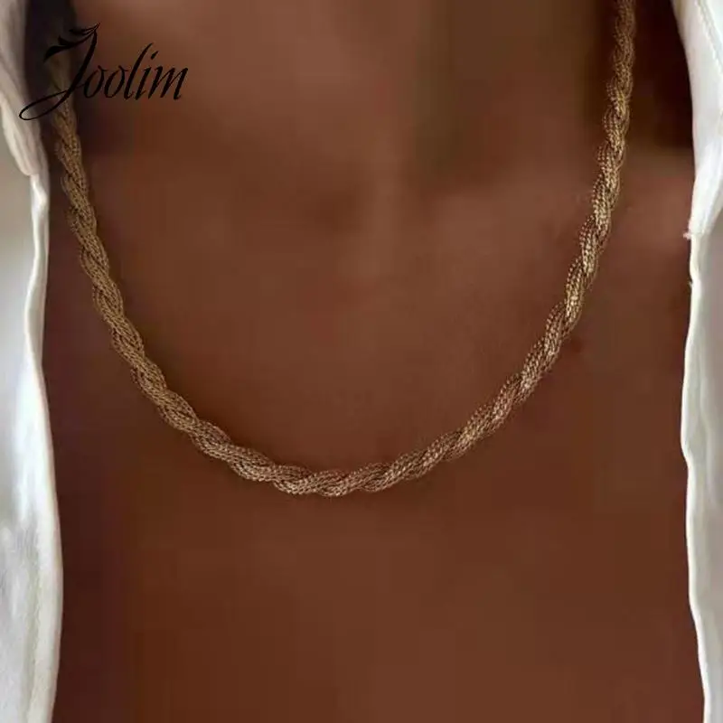 Joolim Jewelry High End PVD Wholesale Tarnish Free Retro Simple Coarse Hollow Twist Chain Stainless Steel Necklace For Women
Joolim Jewelry High End PVD Wholesale Tarnish Free Retro Simple Coarse Hollow Twist Chain Stainless Steel Necklace For Women
