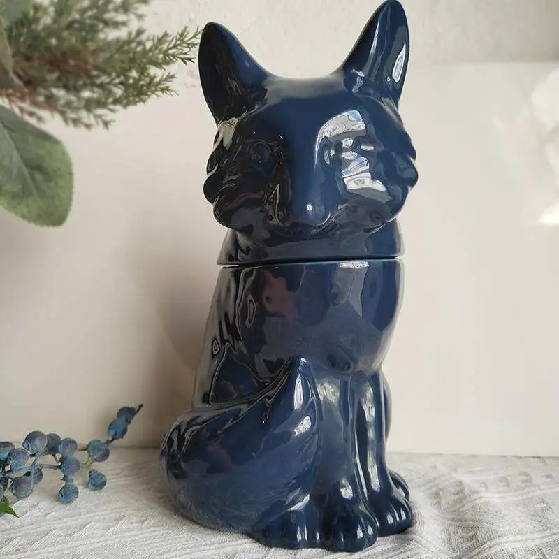 European Ceramic Blue Fox Storage Tank Living Room Bedroom Kitchen Jewelry Snack Storage Tank Crafts Home Decoration Accessories
European Ceramic Blue Fox Storage Tank Living Room Bedroom Kitchen Jewelry Snack Storage Tank Crafts Home Decoration Accessories