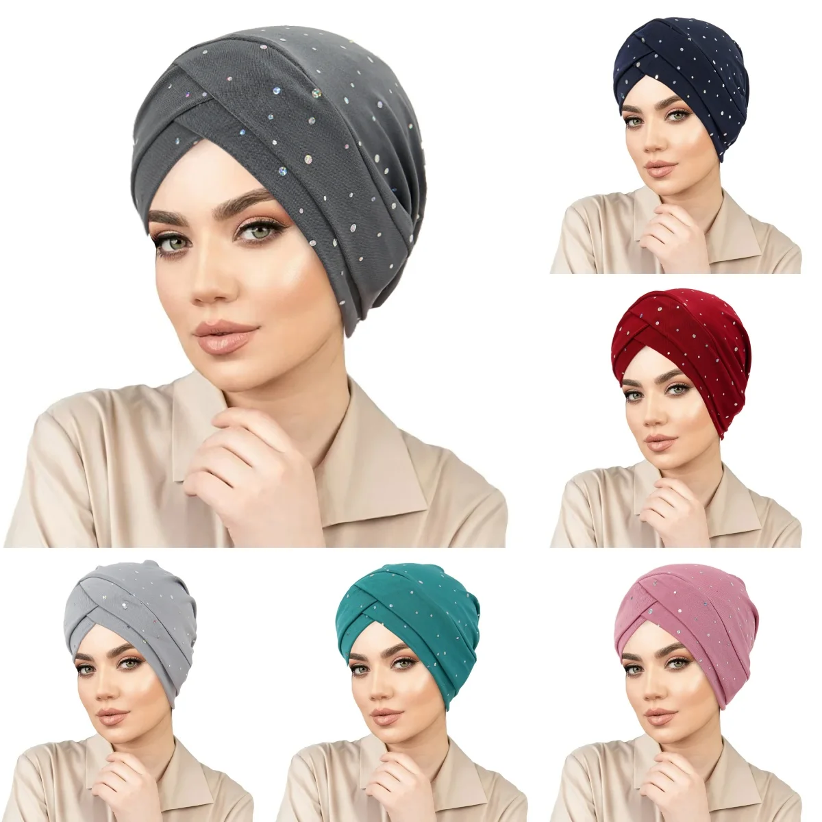 2025 New Fashion Forehead Cross Hijab Caps Hot Diamond Solid Color Turban Bonnet Muslim Ladies Head Cover
2025 New Fashion Forehead Cross Hijab Caps Hot Diamond Solid Color Turban Bonnet Muslim Ladies Head Cover