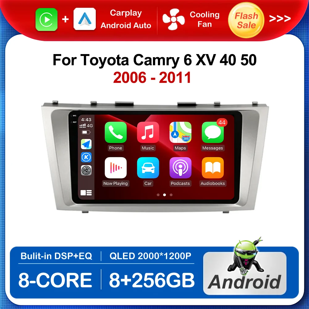 9 '' QLED HD Screen for Toyota Camry 6 XV 40 50 2006 - 2011 Android OS System Wireless Carplay DSP Stereo BT GPS Navi 4G
9 '' QLED HD Screen for Toyota Camry 6 XV 40 50 2006 - 2011 Android OS System Wireless Carplay DSP Stereo BT GPS Navi 4G
