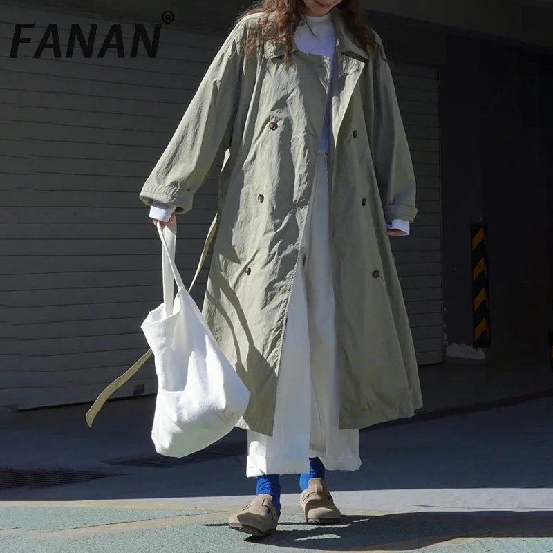FANAN Fashion Belt Gathered Waist Trench For Women Lapel Double Breasted Long Trench Fashion Windbreaker Female Coats 2025 New
FANAN Fashion Belt Gathered Waist Trench For Women Lapel Double Breasted Long Trench Fashion Windbreaker Female Coats 2025 New