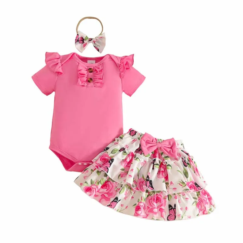 0-18 Months Baby Girl Clothing 3-Piece Outfits Summer Short Sleeves Bodysuits+Printed Skirts+Headband Newborn Clothes
0-18 Months Baby Girl Clothing 3-Piece Outfits Summer Short Sleeves Bodysuits+Printed Skirts+Headband Newborn Clothes