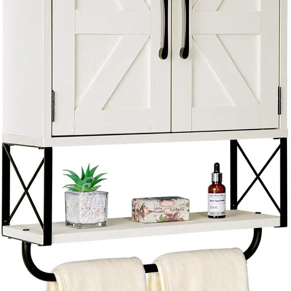 Аптечка с 2-мя дверцами сарая, деревянный настенный шкаф для хранения вещей с регулируемой полкой и вешалкой для полотенец, 3-уровневая кабина для ванной комнаты
Аптечка с 2-мя дверцами сарая, деревянный настенный шкаф для хранения вещей с регулируемой полкой и вешалкой для полотенец, 3-уровневая кабина для ванной комнаты